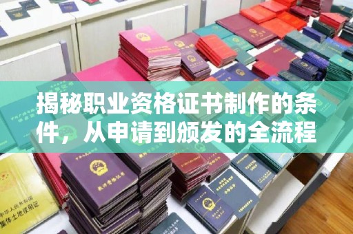 辰溪揭秘职业资格证书制作的条件，从申请到颁发的全流程解析