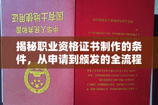 辰溪揭秘职业资格证书制作的条件，从申请到颁发的全流程解析