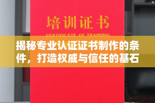 辰溪揭秘专业认证证书制作的条件，打造权威与信任的基石